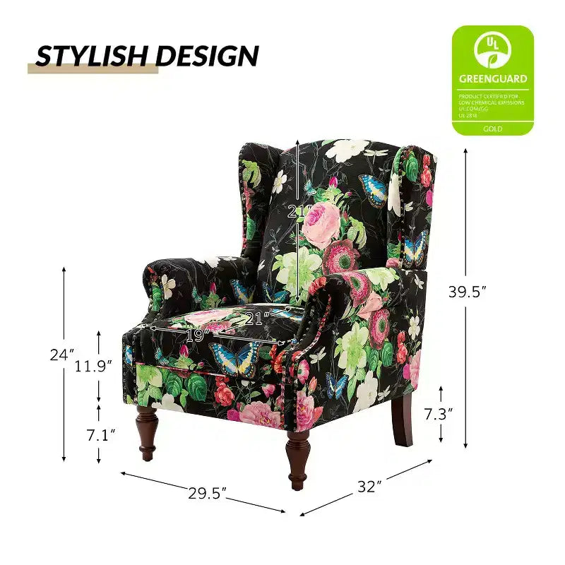 Fauteuil Theodor avec pieds fuseaux pour salon et chambre à coucher | ART OF LIVING DESIGNS