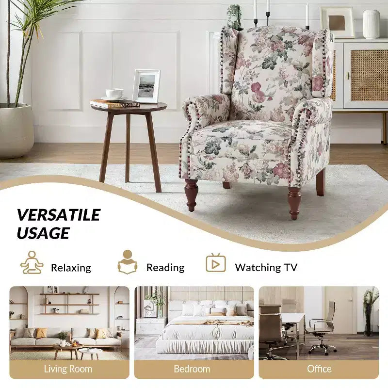 Fauteuil Theodor avec pieds fuseaux pour salon et chambre à coucher | ART OF LIVING DESIGNS