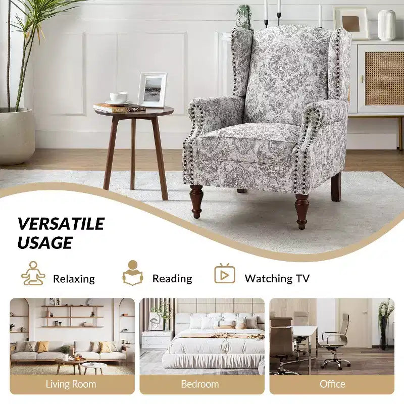 Fauteuil Theodor avec pieds fuseaux pour salon et chambre à coucher | ART OF LIVING DESIGNS