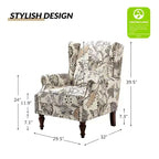 Fauteuil Theodor avec pieds fuseaux pour salon et chambre à coucher | ART OF LIVING DESIGNS