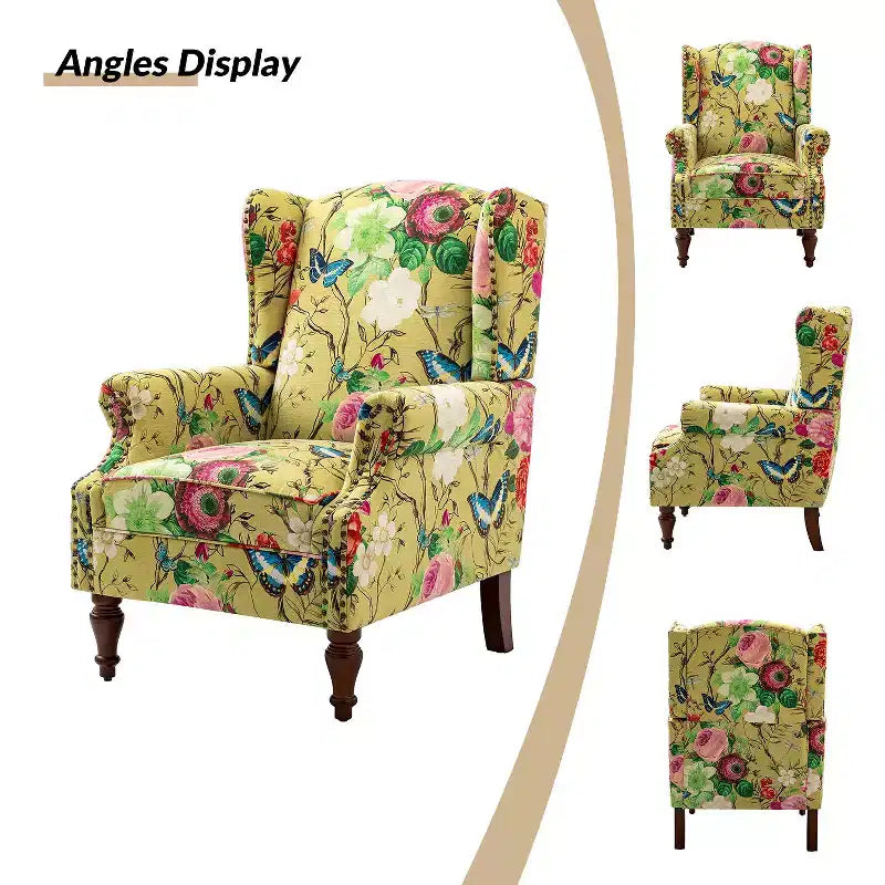 Fauteuil Theodor avec pieds fuseaux pour salon et chambre à coucher | ART OF LIVING DESIGNS