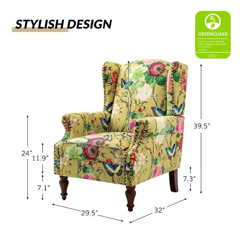 Fauteuil Theodor avec pieds fuseaux pour salon et chambre à coucher | ART OF LIVING DESIGNS