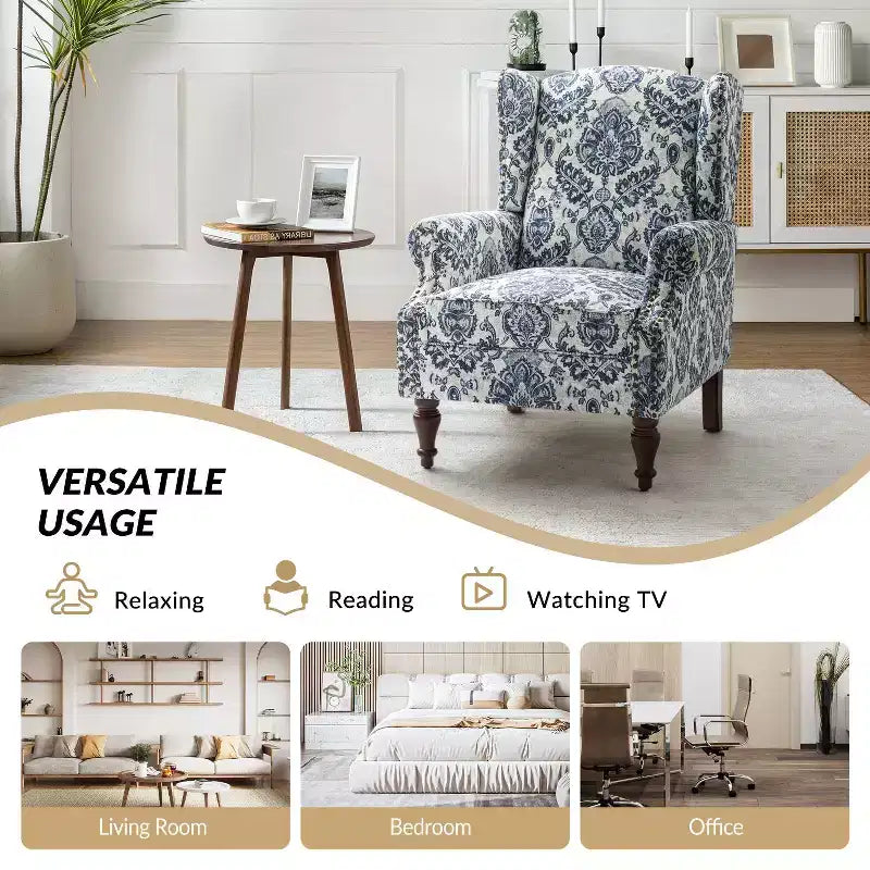 Fauteuil Theodor avec pieds fuseaux pour salon et chambre à coucher | ART OF LIVING DESIGNS