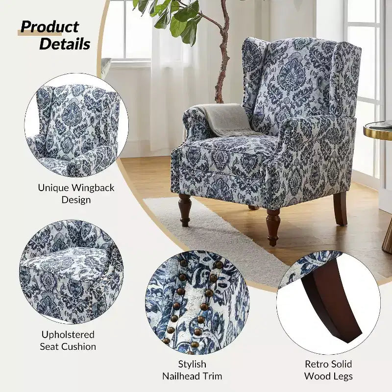 Fauteuil Theodor avec pieds fuseaux pour salon et chambre à coucher | ART OF LIVING DESIGNS