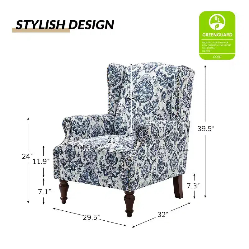 Fauteuil Theodor avec pieds fuseaux pour salon et chambre à coucher | ART OF LIVING DESIGNS