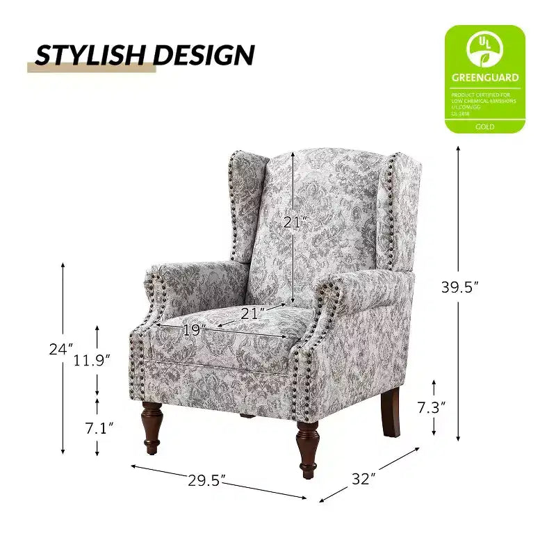 Fauteuil Theodor avec pieds fuseaux pour salon et chambre à coucher | ART OF LIVING DESIGNS