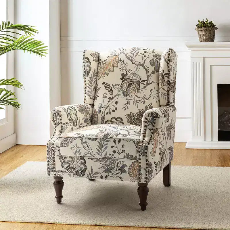 Fauteuil Theodor avec pieds fuseaux pour salon et chambre à coucher | ART OF LIVING DESIGNS