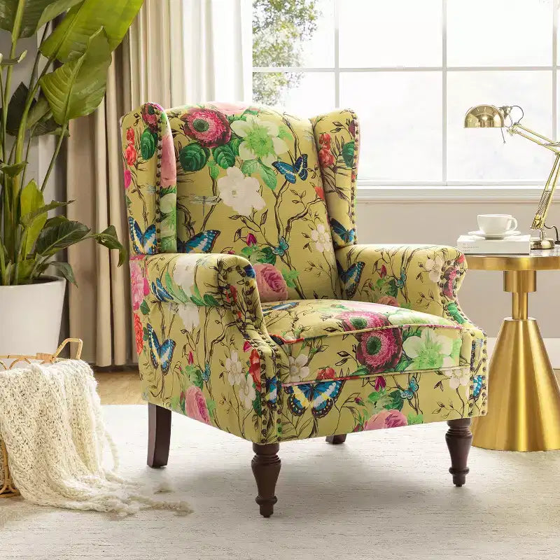 Fauteuil Theodor avec pieds fuseaux pour salon et chambre à coucher | ART OF LIVING DESIGNS