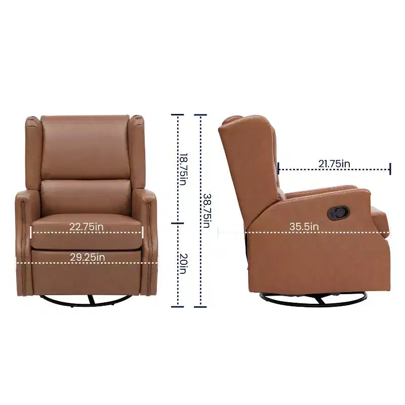 Fauteuil inclinable, pivotant et à bascule Flash Furniture Omma, fauteuil inclinable manuel avec accoudoirs, pivotant à 360 degrés, parfait pour le salon, la chambre ou la chambre de bébé