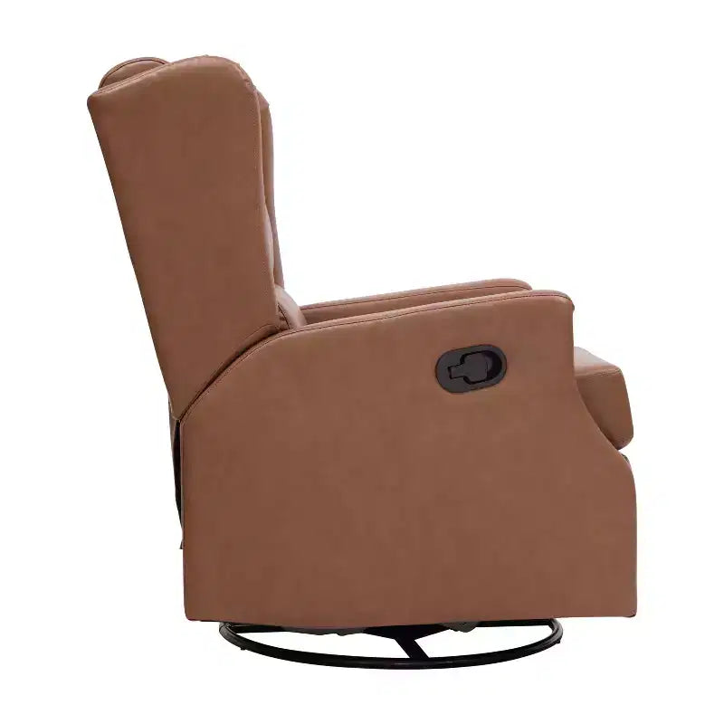 Fauteuil inclinable, pivotant et à bascule Flash Furniture Omma, fauteuil inclinable manuel avec accoudoirs, pivotant à 360 degrés, parfait pour le salon, la chambre ou la chambre de bébé