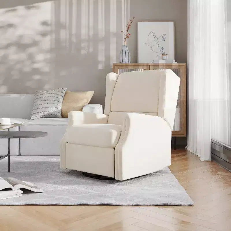 Fauteuil inclinable, pivotant et à bascule Flash Furniture Omma, fauteuil inclinable manuel avec accoudoirs, pivotant à 360 degrés, parfait pour le salon, la chambre ou la chambre de bébé