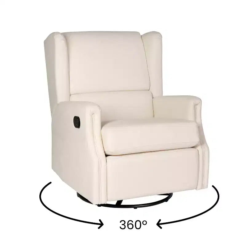 Fauteuil inclinable, pivotant et à bascule Flash Furniture Omma, fauteuil inclinable manuel avec accoudoirs, pivotant à 360 degrés, parfait pour le salon, la chambre ou la chambre de bébé