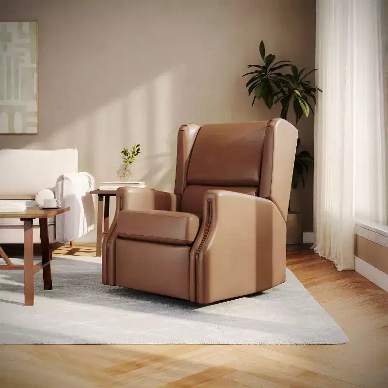Fauteuil inclinable, pivotant et à bascule Flash Furniture Omma, fauteuil inclinable manuel avec accoudoirs, pivotant à 360 degrés, parfait pour le salon, la chambre ou la chambre de bébé