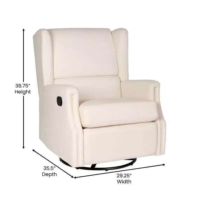 Fauteuil inclinable, pivotant et à bascule Flash Furniture Omma, fauteuil inclinable manuel avec accoudoirs, pivotant à 360 degrés, parfait pour le salon, la chambre ou la chambre de bébé