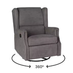 Fauteuil inclinable, pivotant et à bascule Flash Furniture Omma, fauteuil inclinable manuel avec accoudoirs, pivotant à 360 degrés, parfait pour le salon, la chambre ou la chambre de bébé