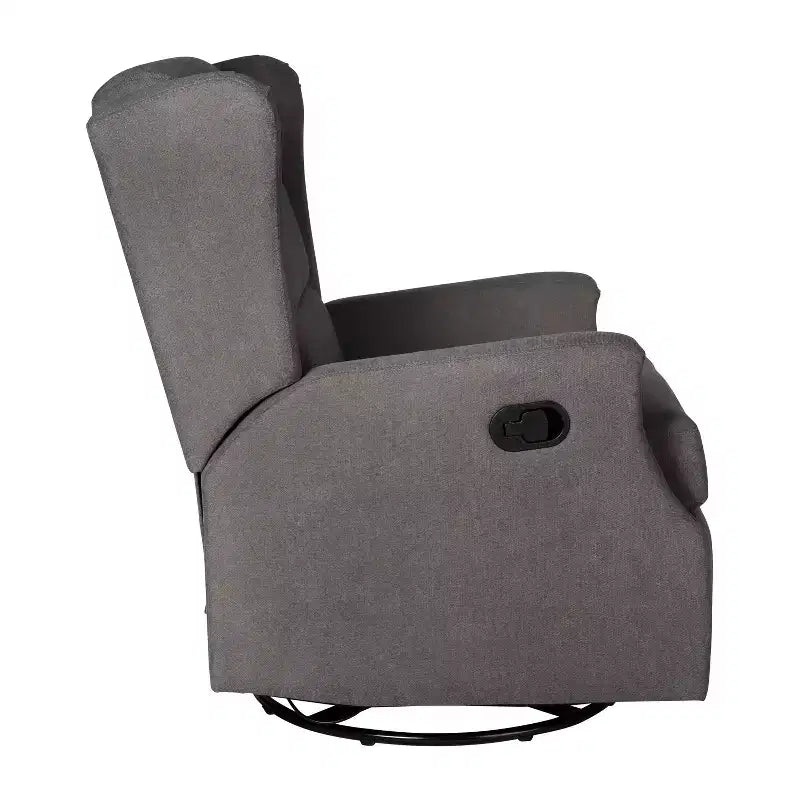 Fauteuil inclinable, pivotant et à bascule Flash Furniture Omma, fauteuil inclinable manuel avec accoudoirs, pivotant à 360 degrés, parfait pour le salon, la chambre ou la chambre de bébé