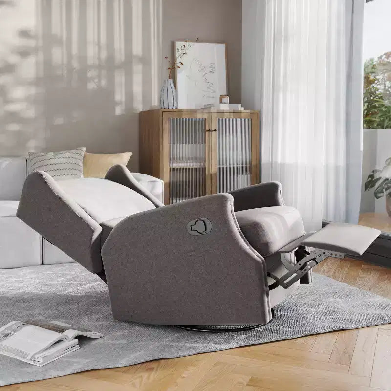 Fauteuil inclinable, pivotant et à bascule Flash Furniture Omma, fauteuil inclinable manuel avec accoudoirs, pivotant à 360 degrés, parfait pour le salon, la chambre ou la chambre de bébé