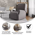 Fauteuil inclinable, pivotant et à bascule Flash Furniture Omma, fauteuil inclinable manuel avec accoudoirs, pivotant à 360 degrés, parfait pour le salon, la chambre ou la chambre de bébé