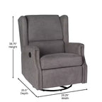 Fauteuil inclinable, pivotant et à bascule Flash Furniture Omma, fauteuil inclinable manuel avec accoudoirs, pivotant à 360 degrés, parfait pour le salon, la chambre ou la chambre de bébé