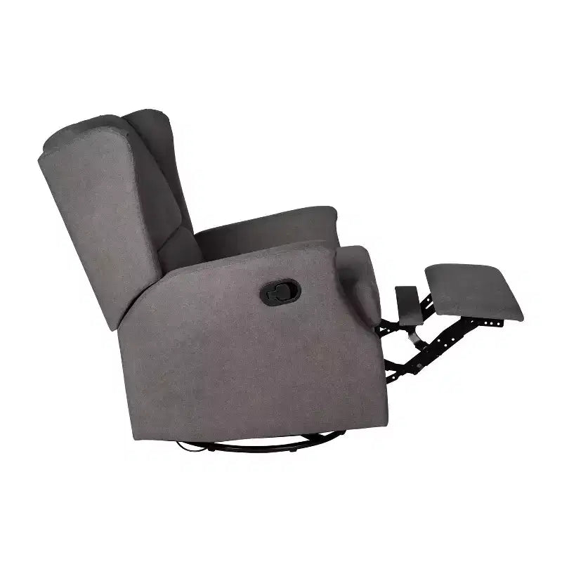 Fauteuil inclinable, pivotant et à bascule Flash Furniture Omma, fauteuil inclinable manuel avec accoudoirs, pivotant à 360 degrés, parfait pour le salon, la chambre ou la chambre de bébé