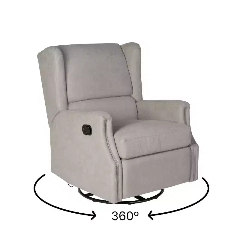 Fauteuil inclinable, pivotant et à bascule Flash Furniture Omma, fauteuil inclinable manuel avec accoudoirs, pivotant à 360 degrés, parfait pour le salon, la chambre ou la chambre de bébé