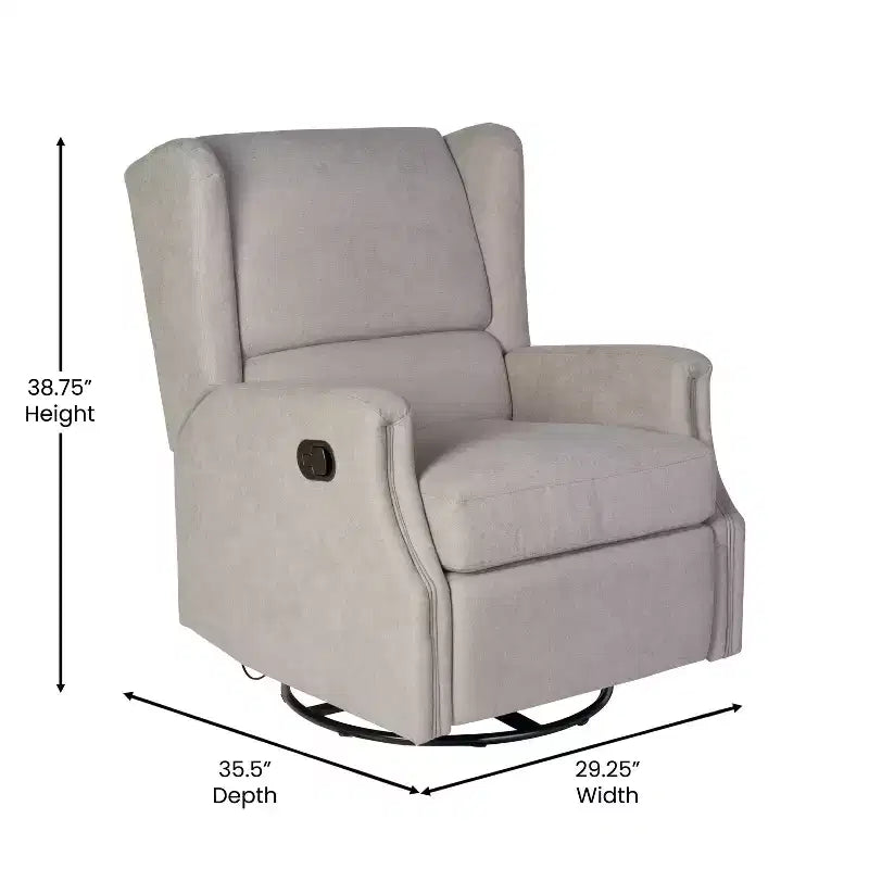 Fauteuil inclinable, pivotant et à bascule Flash Furniture Omma, fauteuil inclinable manuel avec accoudoirs, pivotant à 360 degrés, parfait pour le salon, la chambre ou la chambre de bébé