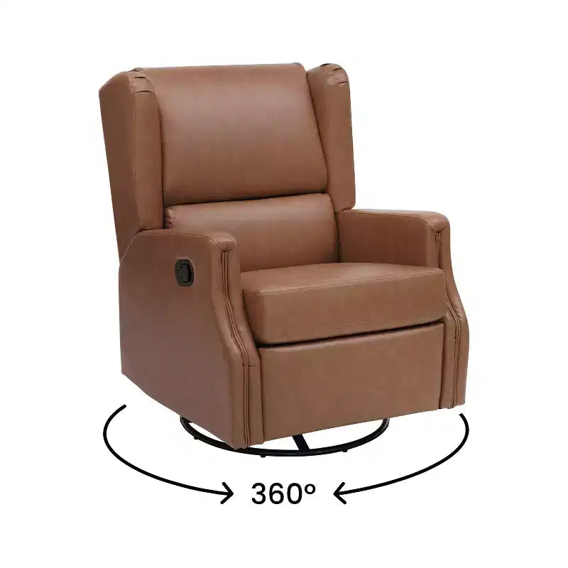 Fauteuil inclinable, pivotant et à bascule Flash Furniture Omma, fauteuil inclinable manuel avec accoudoirs, pivotant à 360 degrés, parfait pour le salon, la chambre ou la chambre de bébé