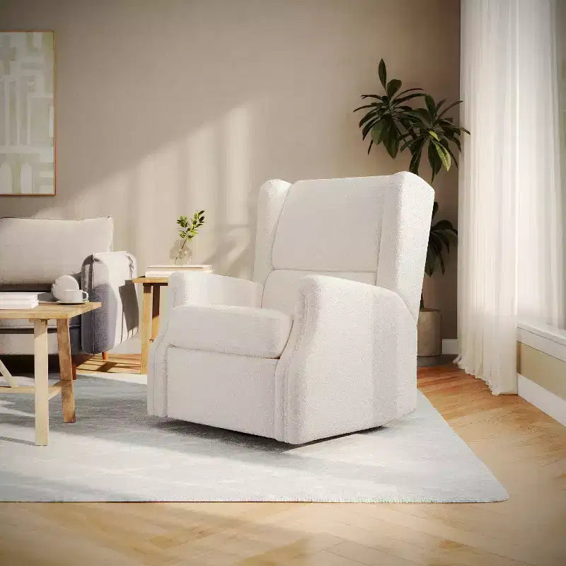 Fauteuil inclinable, pivotant et à bascule Flash Furniture Omma, fauteuil inclinable manuel avec accoudoirs, pivotant à 360 degrés, parfait pour le salon, la chambre ou la chambre de bébé