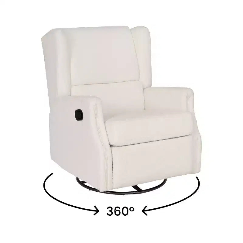 Fauteuil inclinable, pivotant et à bascule Flash Furniture Omma, fauteuil inclinable manuel avec accoudoirs, pivotant à 360 degrés, parfait pour le salon, la chambre ou la chambre de bébé