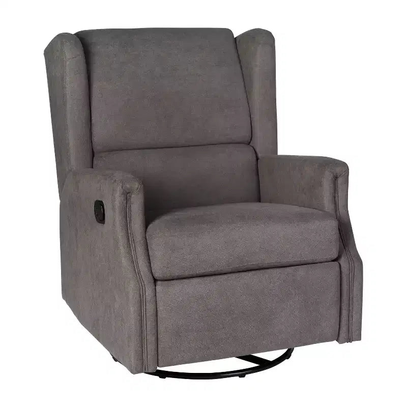 Fauteuil inclinable, pivotant et à bascule Flash Furniture Omma, fauteuil inclinable manuel avec accoudoirs, pivotant à 360 degrés, parfait pour le salon, la chambre ou la chambre de bébé
