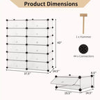 Costway Étagère à chaussures 12 casiers DIY Meuble à chaussures en plastique Armoire modulaire multi-usage Blanc
