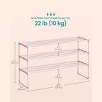 SONGMICS Étagère à Chaussures, Meuble à Chaussures à 3 Niveaux, Rangement à Chaussures en Métal
