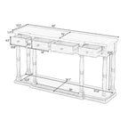Console Rétro Haut de Gamme avec 4 Tiroirs de Rangement Frontaux et 1 Étagère pour Couloir, Salon - ModernLuxe