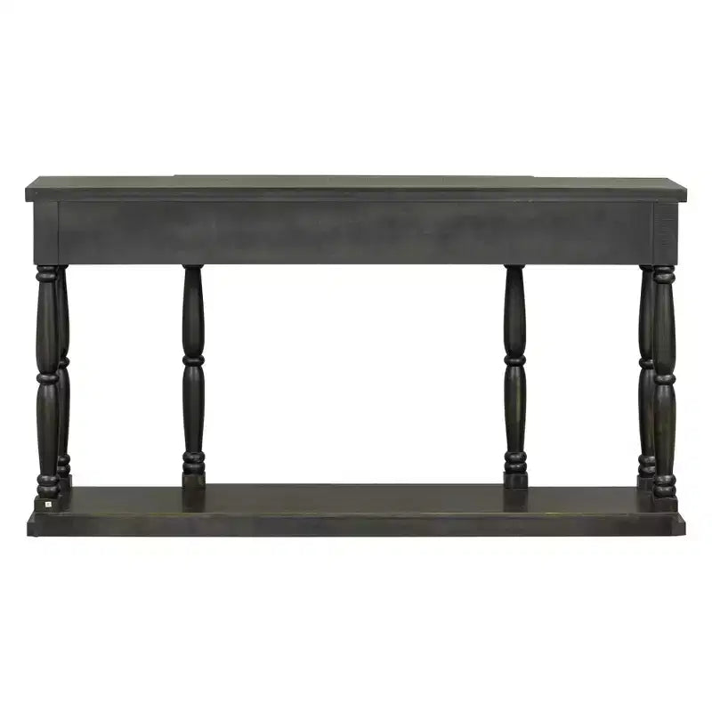 Console Rétro Haut de Gamme avec 4 Tiroirs de Rangement Frontaux et 1 Étagère pour Couloir, Salon - ModernLuxe