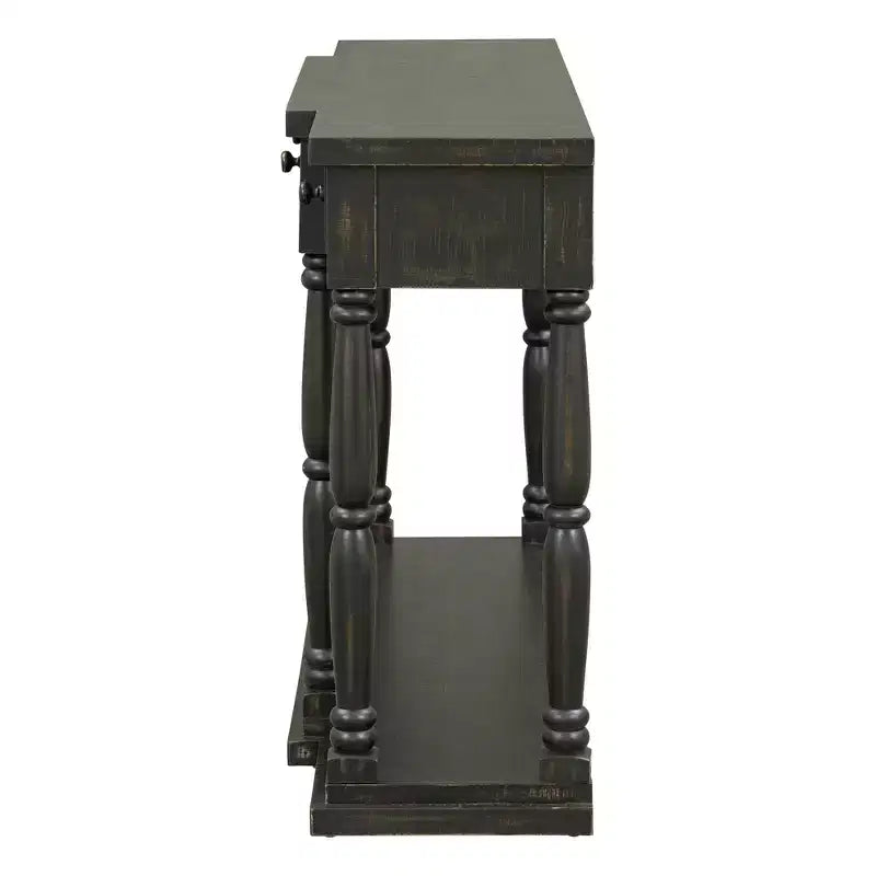 Console Rétro Haut de Gamme avec 4 Tiroirs de Rangement Frontaux et 1 Étagère pour Couloir, Salon - ModernLuxe