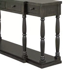 Console Rétro Haut de Gamme avec 4 Tiroirs de Rangement Frontaux et 1 Étagère pour Couloir, Salon - ModernLuxe