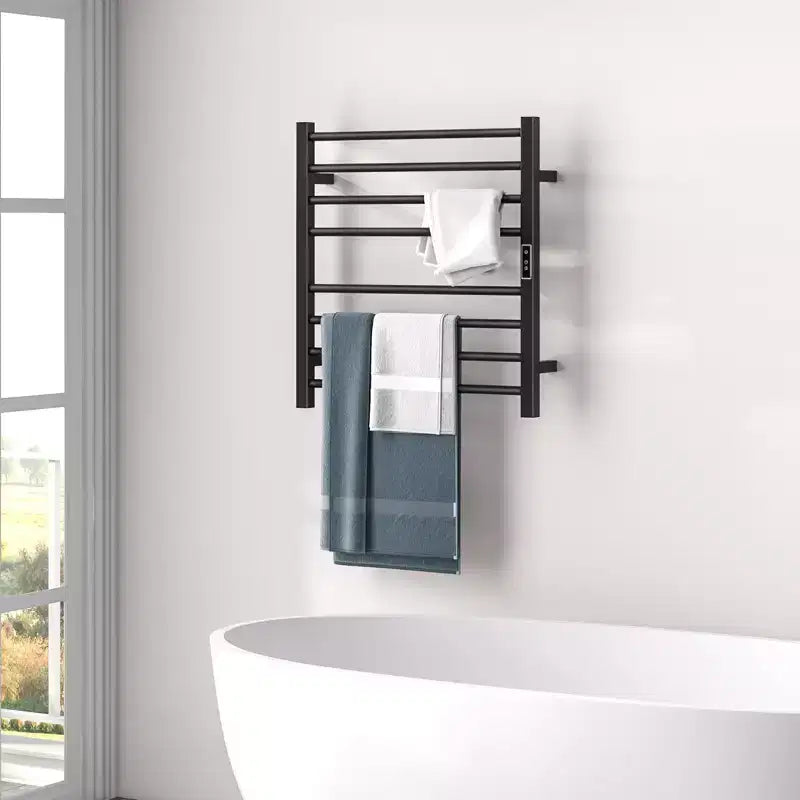 Porte-serviettes chauffant Costway 2 en 1, sur pied ou mural, avec écran LED et minuterie intégrée