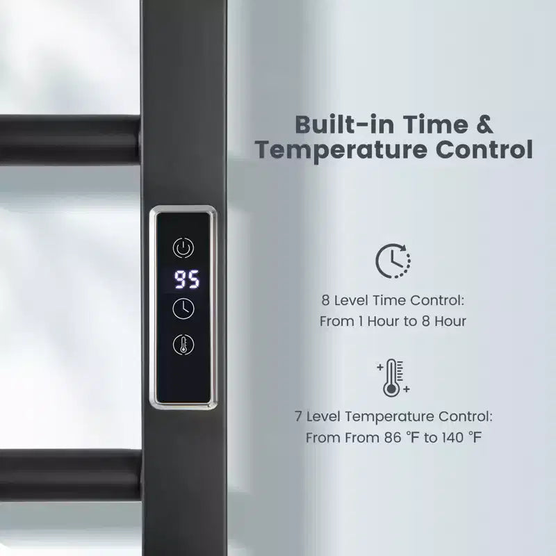 Porte-serviettes chauffant Costway 2 en 1, sur pied ou mural, avec écran LED et minuterie intégrée