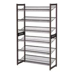 SONGMICS Étagère à Chaussures à 3/6 Niveaux, Meuble à Chaussures en Métal, Étagère de Rangement Modulable, avec Niveaux Plats ou Inclinés Ajustables