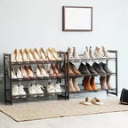 SONGMICS Étagère à Chaussures à 3/6 Niveaux, Meuble à Chaussures en Métal, Étagère de Rangement Modulable, avec Niveaux Plats ou Inclinés Ajustables