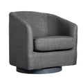 Merrick Lane Upholstered Club Style Barrel Chair with Sloped Armrests and 360 Degree Swivel Base in a Vinyl Wrap