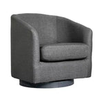 Merrick Lane Upholstered Club Style Barrel Chair with Sloped Armrests and 360 Degree Swivel Base in a Vinyl Wrap
