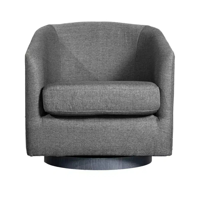 Fauteuil Club Rembourré Merrick Lane avec Accoudoirs Inclinés et Piètement Pivotant à 360 Degrés, Recouvert de Vinyle