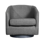 Fauteuil Club Rembourré Merrick Lane avec Accoudoirs Inclinés et Piètement Pivotant à 360 Degrés, Recouvert de Vinyle