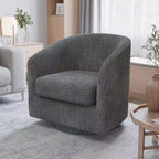 Fauteuil Club Rembourré Merrick Lane avec Accoudoirs Inclinés et Piètement Pivotant à 360 Degrés, Recouvert de Vinyle