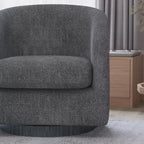 Fauteuil Club Rembourré Merrick Lane avec Accoudoirs Inclinés et Piètement Pivotant à 360 Degrés, Recouvert de Vinyle