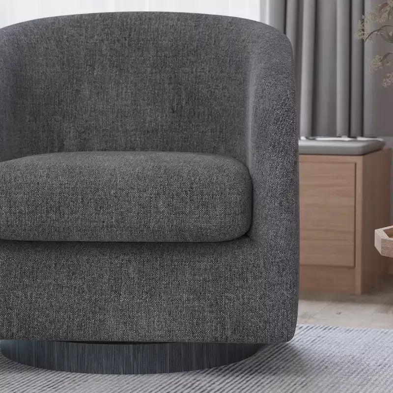 Fauteuil Club Rembourré Merrick Lane avec Accoudoirs Inclinés et Piètement Pivotant à 360 Degrés, Recouvert de Vinyle