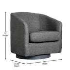 Fauteuil Club Rembourré Merrick Lane avec Accoudoirs Inclinés et Piètement Pivotant à 360 Degrés, Recouvert de Vinyle