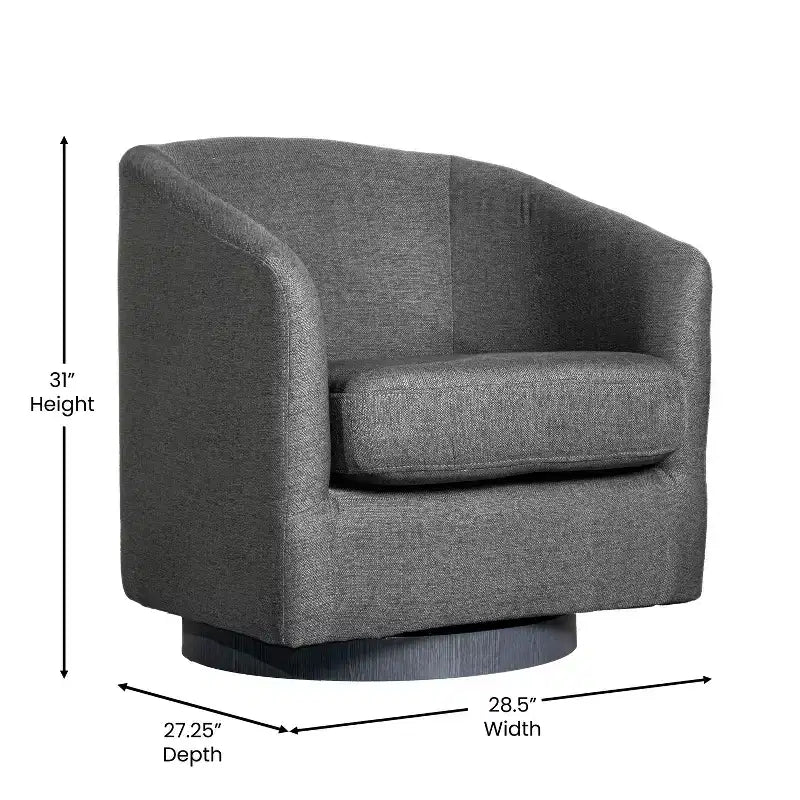 Fauteuil Club Rembourré Merrick Lane avec Accoudoirs Inclinés et Piètement Pivotant à 360 Degrés, Recouvert de Vinyle