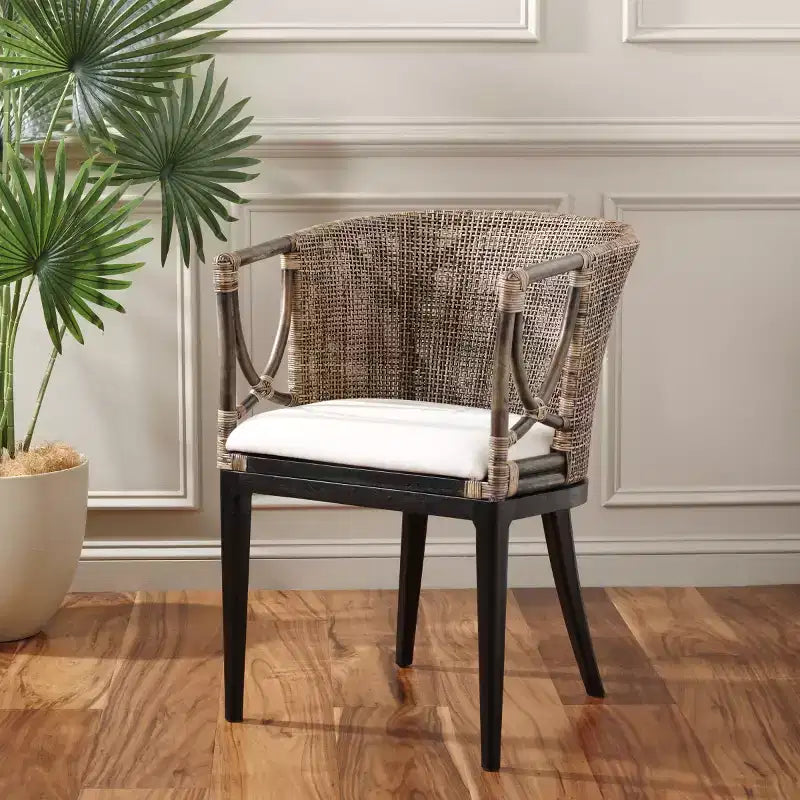 Fauteuil Beningo - SEA4001 - Marron/Blanc - Safavieh